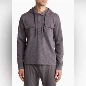 VINTAGE 1946 double knit slub buttons hoodie pullover/size L